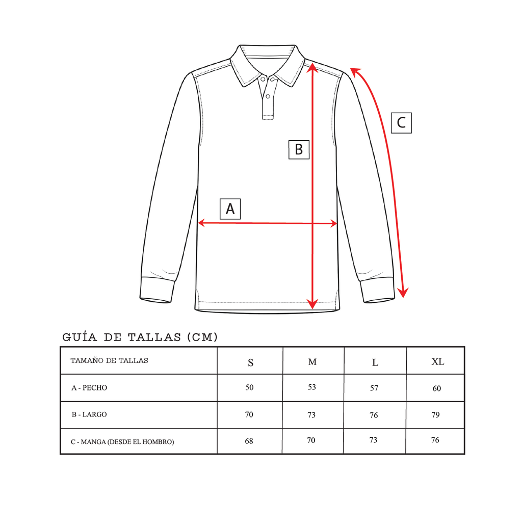 Polo Manga Larga Roja