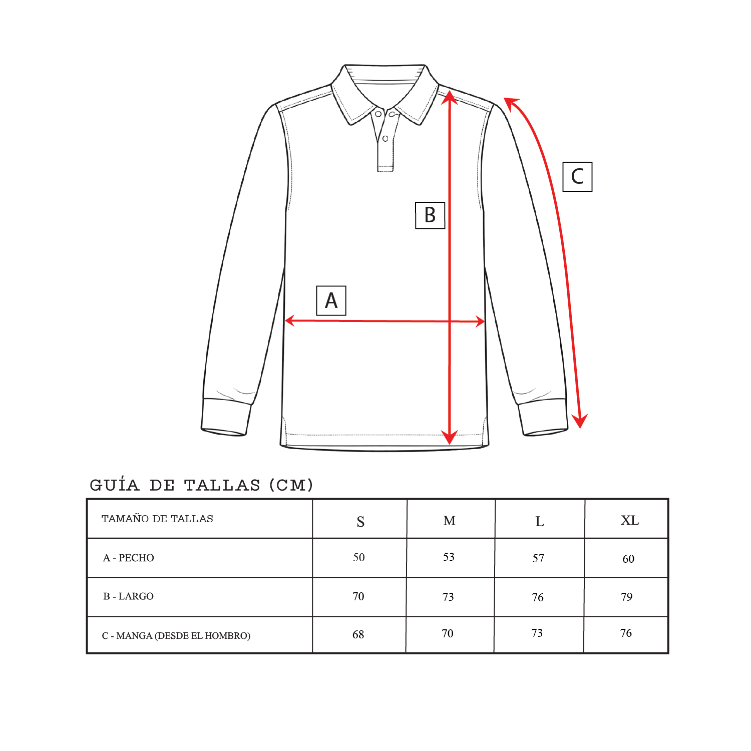 Polo Manga Larga Roja